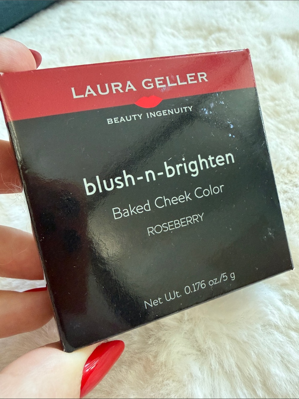 Laura Geller Blush-n-brighten Baked cheek Color Roseberry NEW 0.176 oz powder